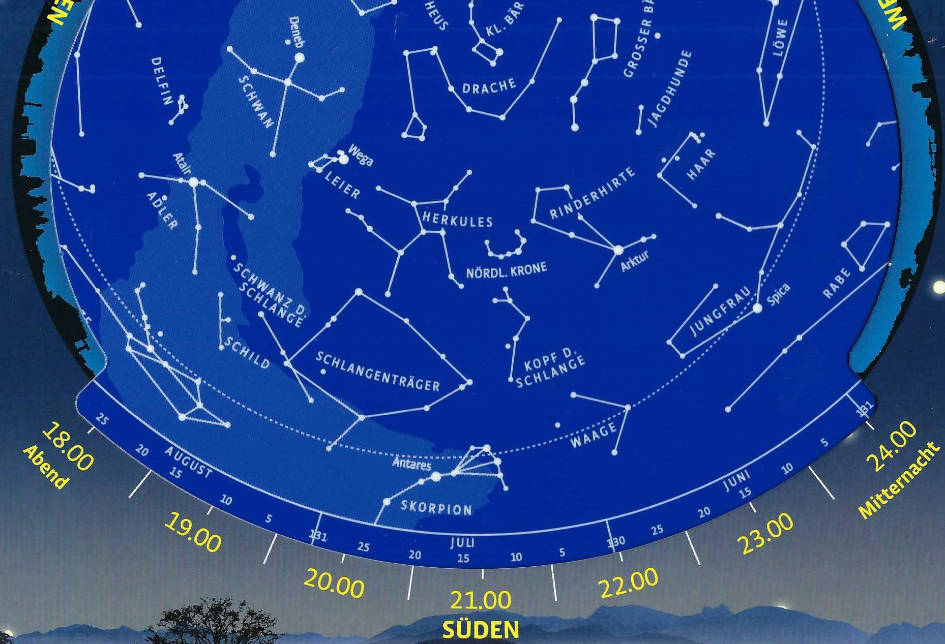 Sternhimmel Juni 2025