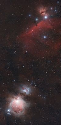 IC434 (Pferdekopfnebel Barnard33) und M42 (Orionnenbel)