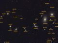 Überblick der Begleiter der Markarjanschen Kette - markarian's chain - (Virgo-Galaxienhaufen) Sternbild Haar der Berenike • Entfernung ca. 20 Mio. - 98 Mio. Lichtjahre | Teleskop CDK17inch | Aufnahme: B.M. / teilweise R.S. • Doerffel Sternwarte©
