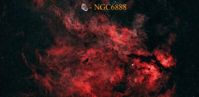 NGC 6888  &ndash; Crescent-Nebel und Umgebung Entfernung: ca. 4.700 Lichtjahre Gr&ouml;&szlig;e: ca. 25 Lichtjahre Sternbild: Schwan | Aufnahme B.M. | Teleskop: Mini radcat | Kamera: 2600MC AIR | Belichtung: 15x300 s