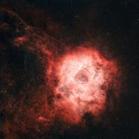 Rosettennebel (NGC 2237 / NGC2244 - diffuser Emissionsnebel mit eingebettetem offenen Sternhaufen) - Sternbild Einhorn • Entfernung ca. 5400 Lichtjahre | Teleskop Refractor 4inch | Aufnahme: B.M. • Doerffel Sternwarte©