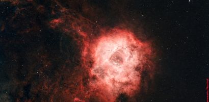 Rosettennebel (NGC 2237 / NGC2244 - diffuser Emissionsnebel mit eingebettetem offenen Sternhaufen) - Sternbild Einhorn • Entfernung ca. 5400 Lichtjahre | Teleskop Refractor 4inch | Aufnahme: B.M. • Doerffel Sternwarte©