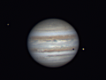 Jupiter mit 2 Monden und einem Finsternis Schatten auf der südlichen Hemisphäre • Aufnahme B.M. / R.S. | Teleskop: TEC APO 160 f/7 Fl. Apo • Doerffel Sternwarte©