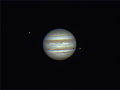 Jupiter mit 2 Monden und einem Finsternis Schatten auf der südlichen Hemisphäre • Aufnahme B.M. | Teleskop: TEC APO 160 f/7 Fl. Apo • Doerffel Sternwarte