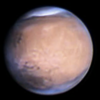 Mars am 06.02.2025 • Aufnahme B.M. / R.S. | Teleskop: TEC APO 160 f/7 Fl. Apo mit ADK von Greatstar • Doerffel Sternwarte©
