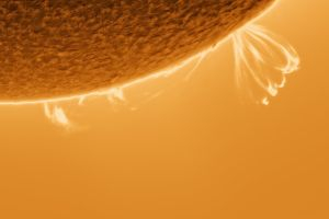 herzförmige (Loop) Protuberanz am südwestlichen Sonnenrand • Aufnahme B.M. | Teleskop: ST 130/910 LS130MT Ha B3400 • Doerffel Sternwarte