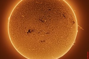 Überblick Sonne am 03.04.2025 • Aufnahme B.M. | Teleskop: ST 130/910 LS130MT Ha B3400 • Doerffel Sternwarte©